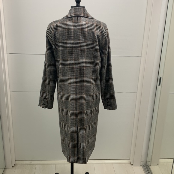 Forever 21 NWOT Plaid Double Breasted Wool-blend Long Coat size M - Picture 6 of 17